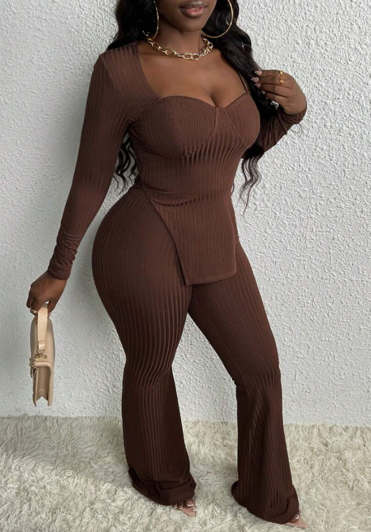 Brown Two-Piece Set